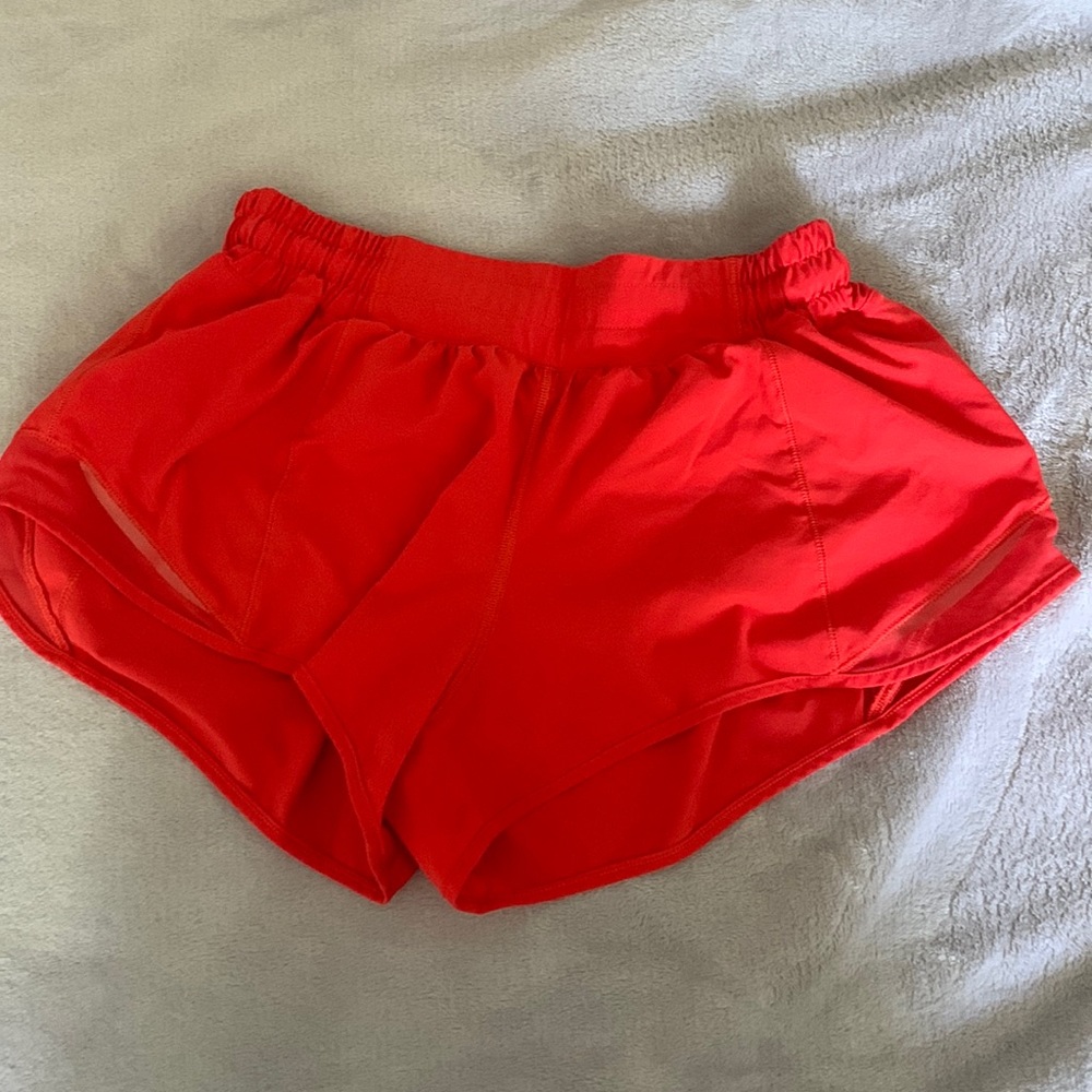Red-orange 2.5 in Lululemon Hotty Hot Short